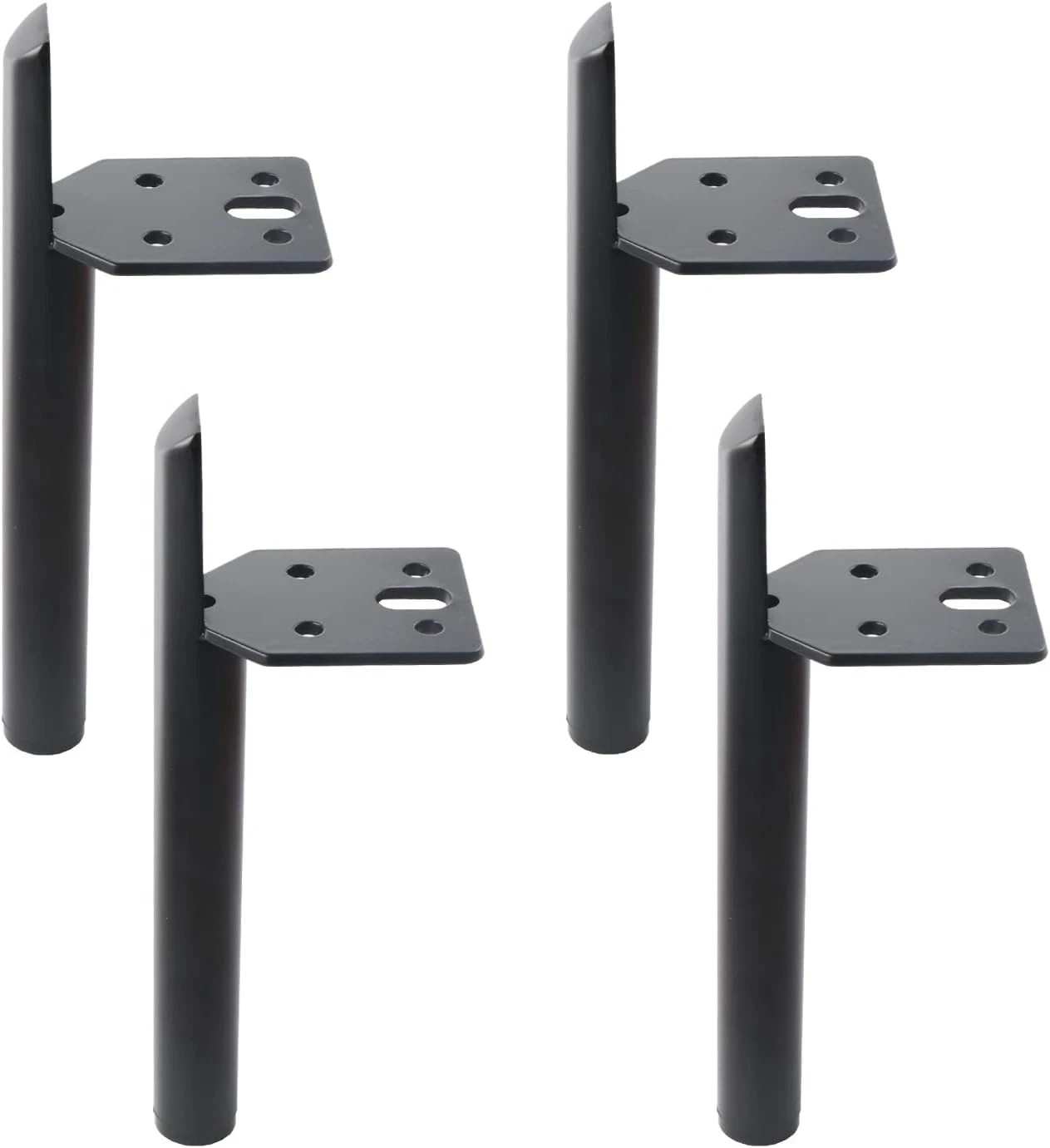 Modern Furniture Legs 7 Inch Metal Furniture Table Leg Black, Steel Side-Mounted