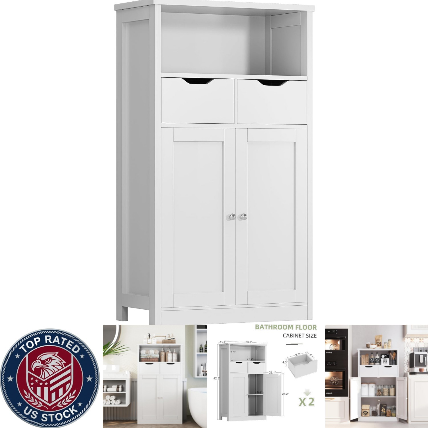 Multi-Purpose White Storage Organizer with Doors – Perfect for Any Room