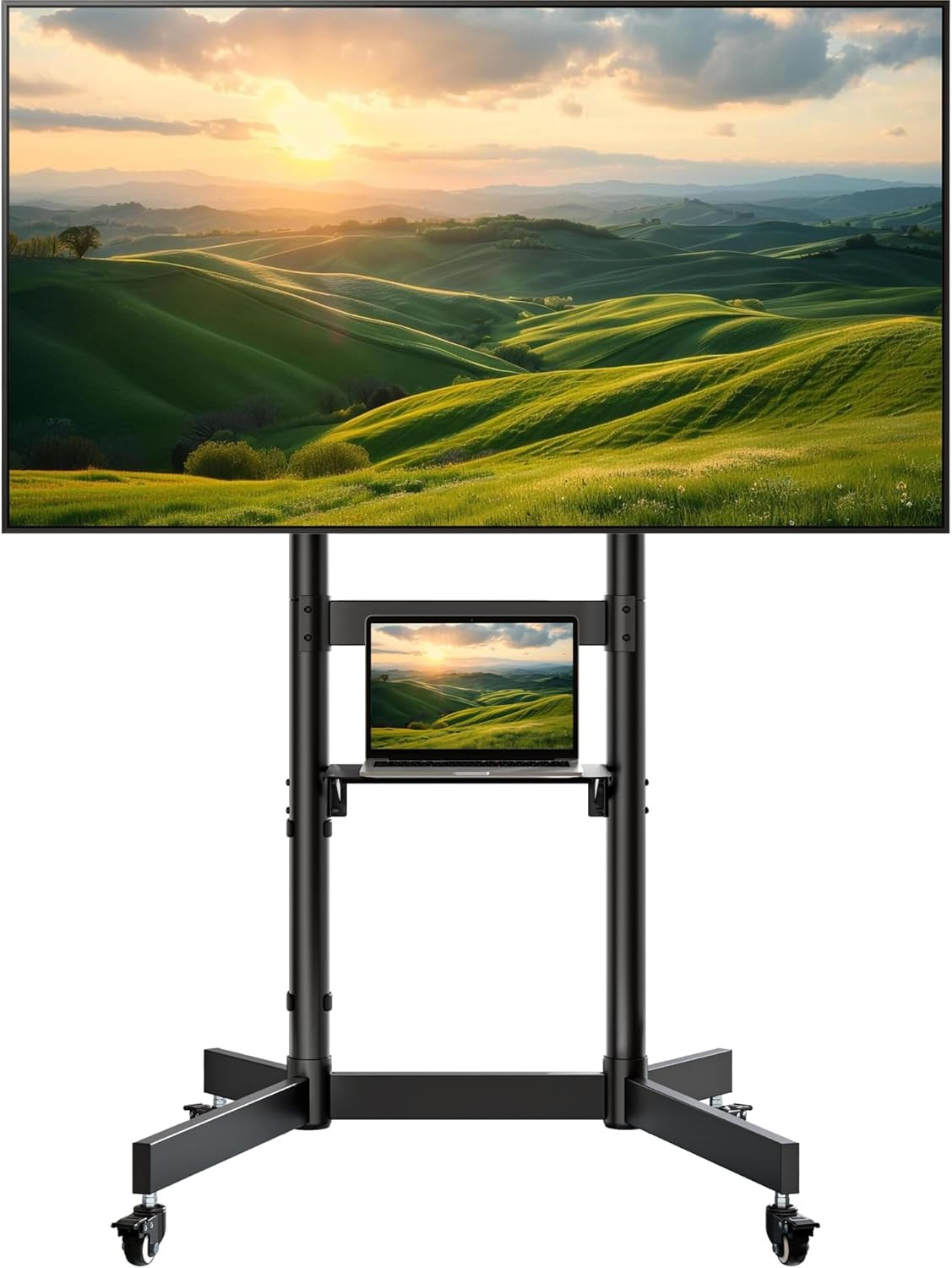 Heavy-Duty Rolling TV Stand for 55–100″ Screens — Supports 165 Lbs, Stable Mobil