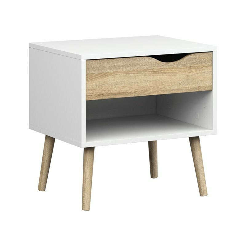 Tvilum Diana Nightstand in White and Oak
