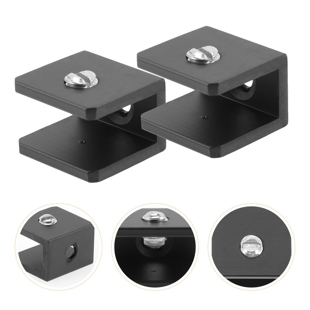 8Pcs Glass Shelf Brackets Black for Kitchen Bathroom Easy Install Strong Hold