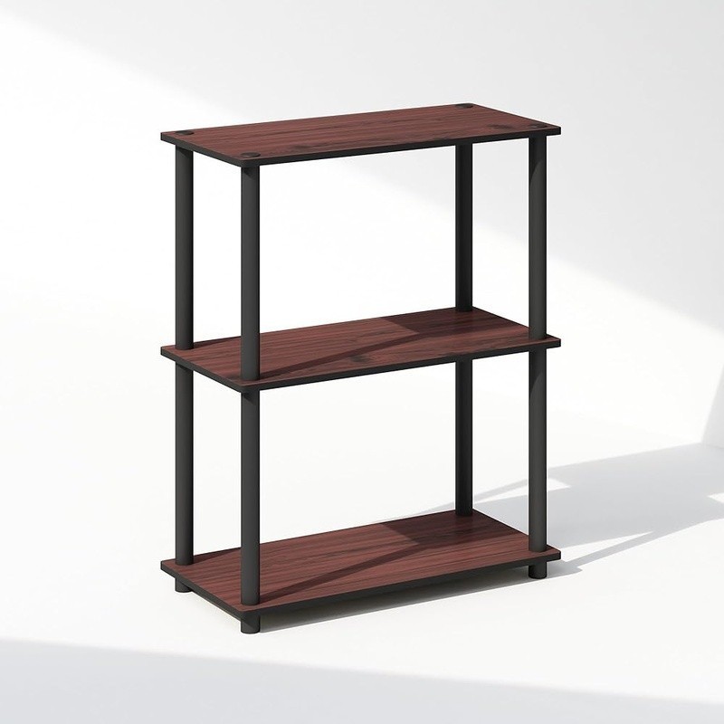 3-Tier Wood Storage Shelf Lightweight Durable Organizer Rounded Edge Space Saver