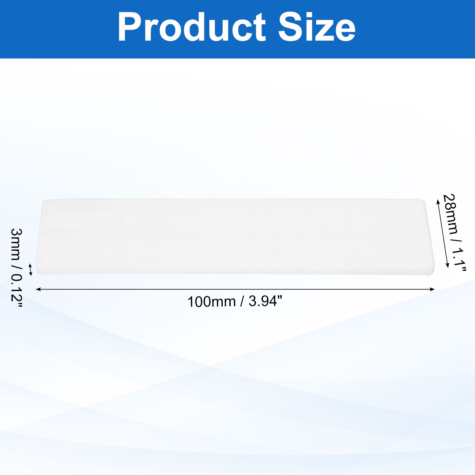 50 Pcs Plastic Flat Shims for Leveling, 3mm(1/8″) Structural Tile Shims, White