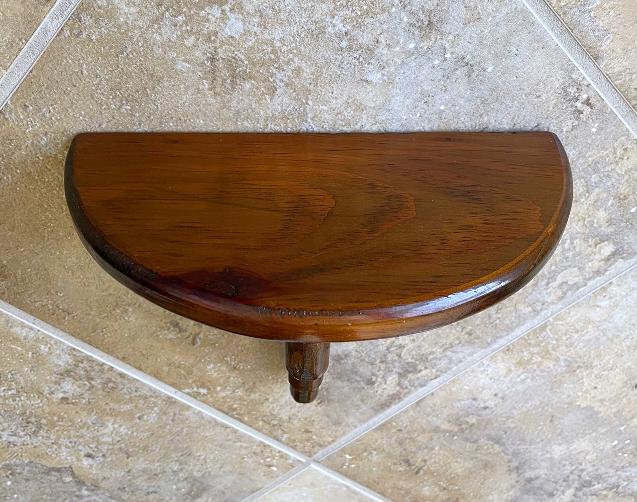 Vintage Farmhouse Cottage Handmade Wall Shelf Wood Walnut Stain 9.75 x 5 x 7.25″