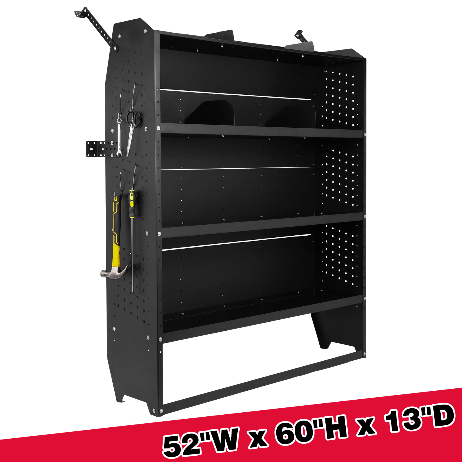Cargo Van Shelving Storage for Mid/High Roof Ford Transit 52”W x 60”H x 13”D