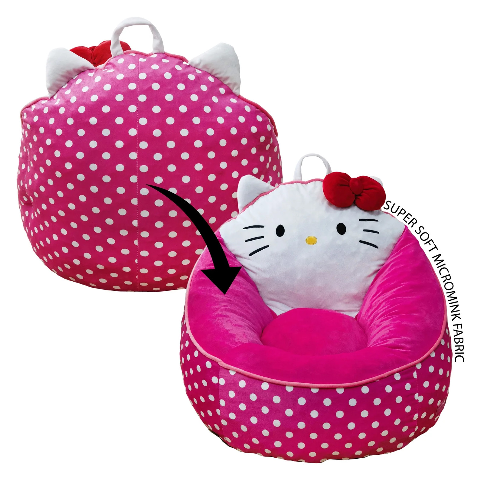 Kids’ Compressed Foam Bean Bag Chair, Pink