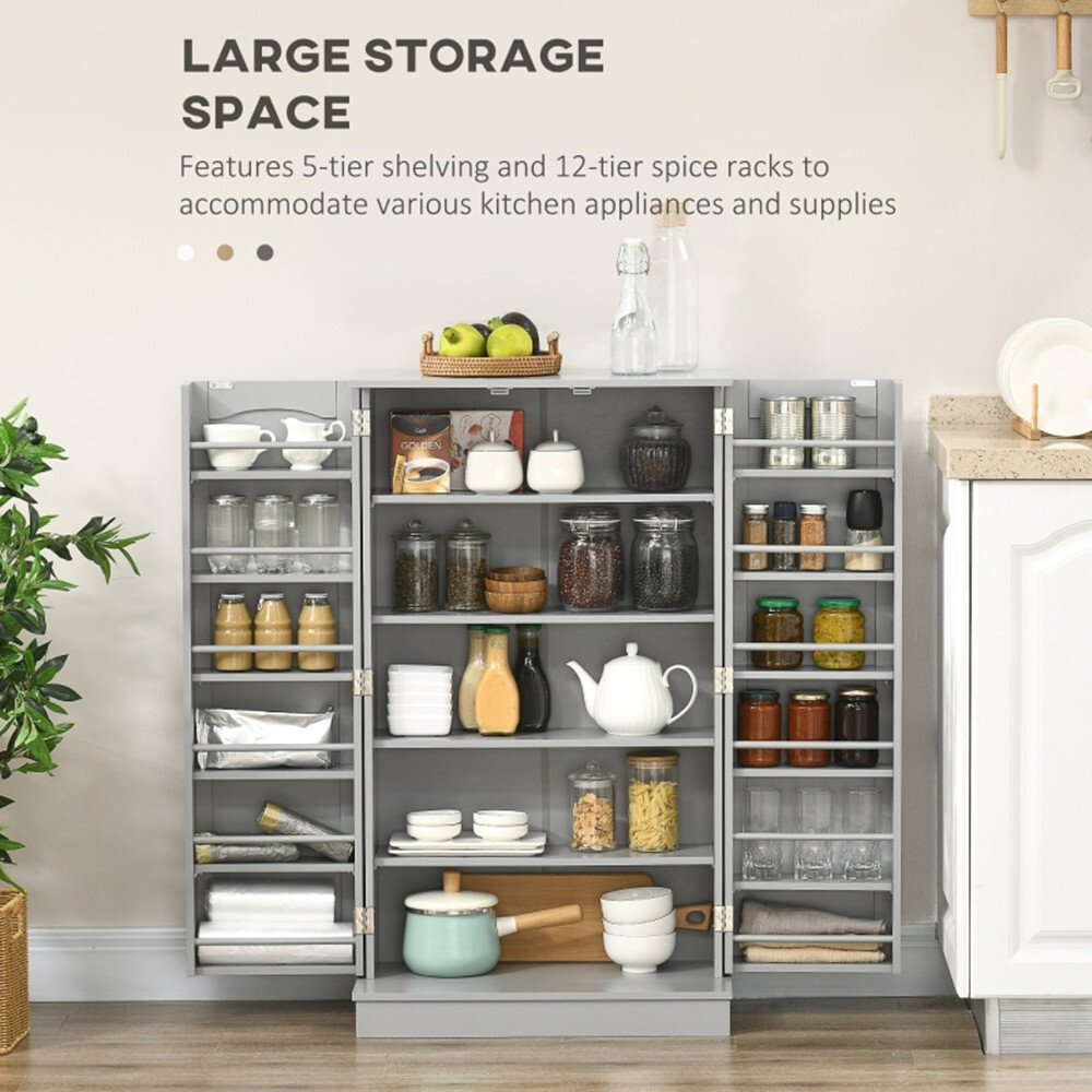 Simple Triamine Adjustable Shelves Sideboard With Door Cabinet Gray