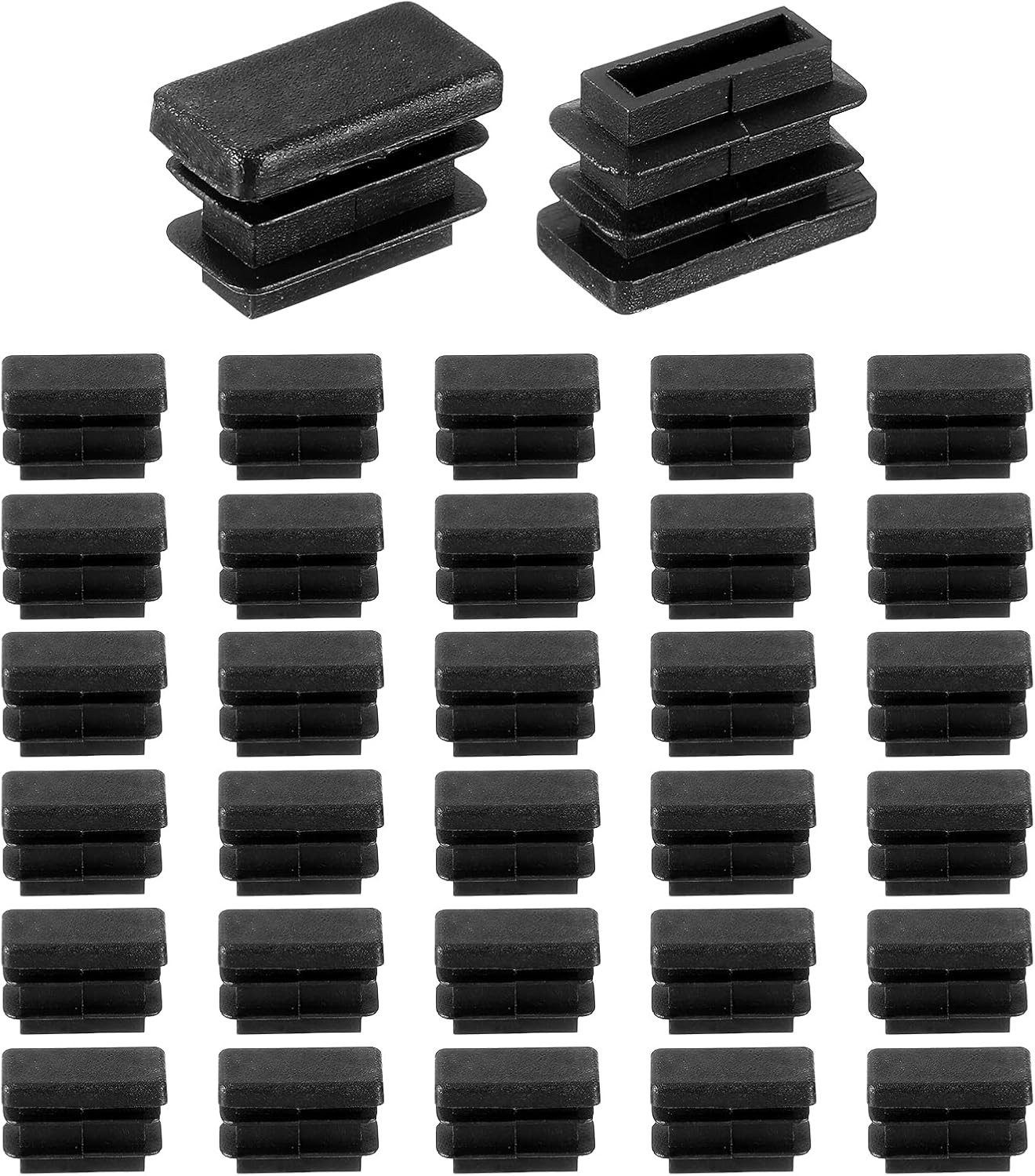 32 Pcs Rectangle Tubing End Caps 3/4 X 3/8 Inch Plastic Hole Plugs Insert End Ca