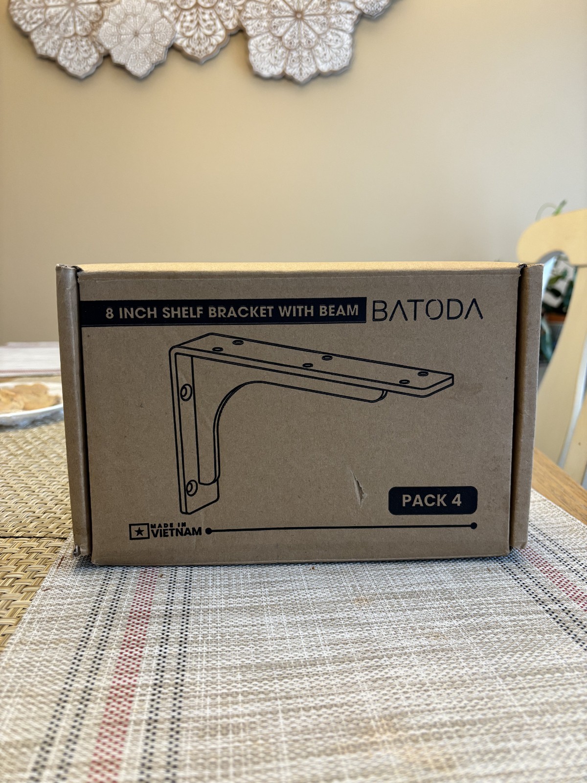 Batoda 8 inches shelf bracket with beam (4 pack). Capacity 300 – 500 lbs