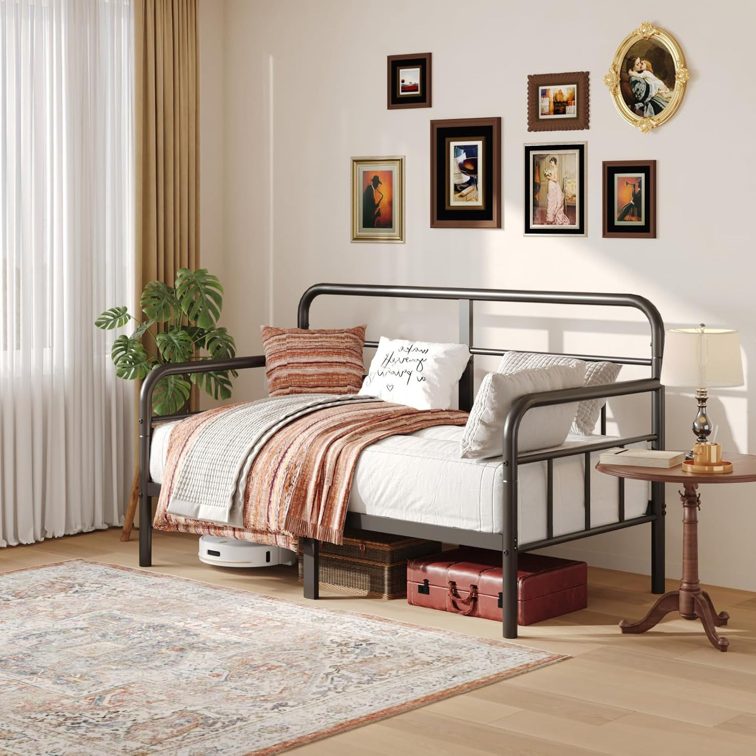 Yumenonaka Twin Daybed,Metal Sofa Day Bed Frame,Steel Slats Support for Bedroom