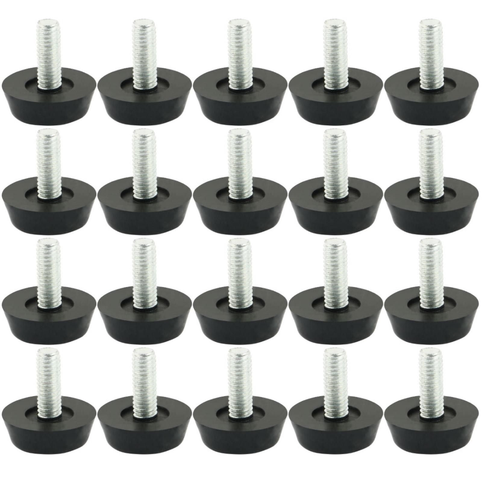 20 Pcs Screw On Type Furniture Glide Leveling Foot Adjuster 22mmxM6x20mm