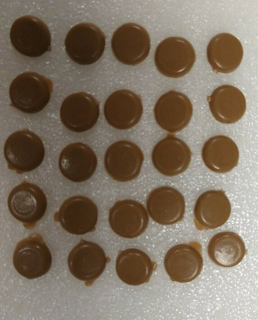 Round Mini Flat Tack Glide Furniture Feet Light Brown Pack of 25