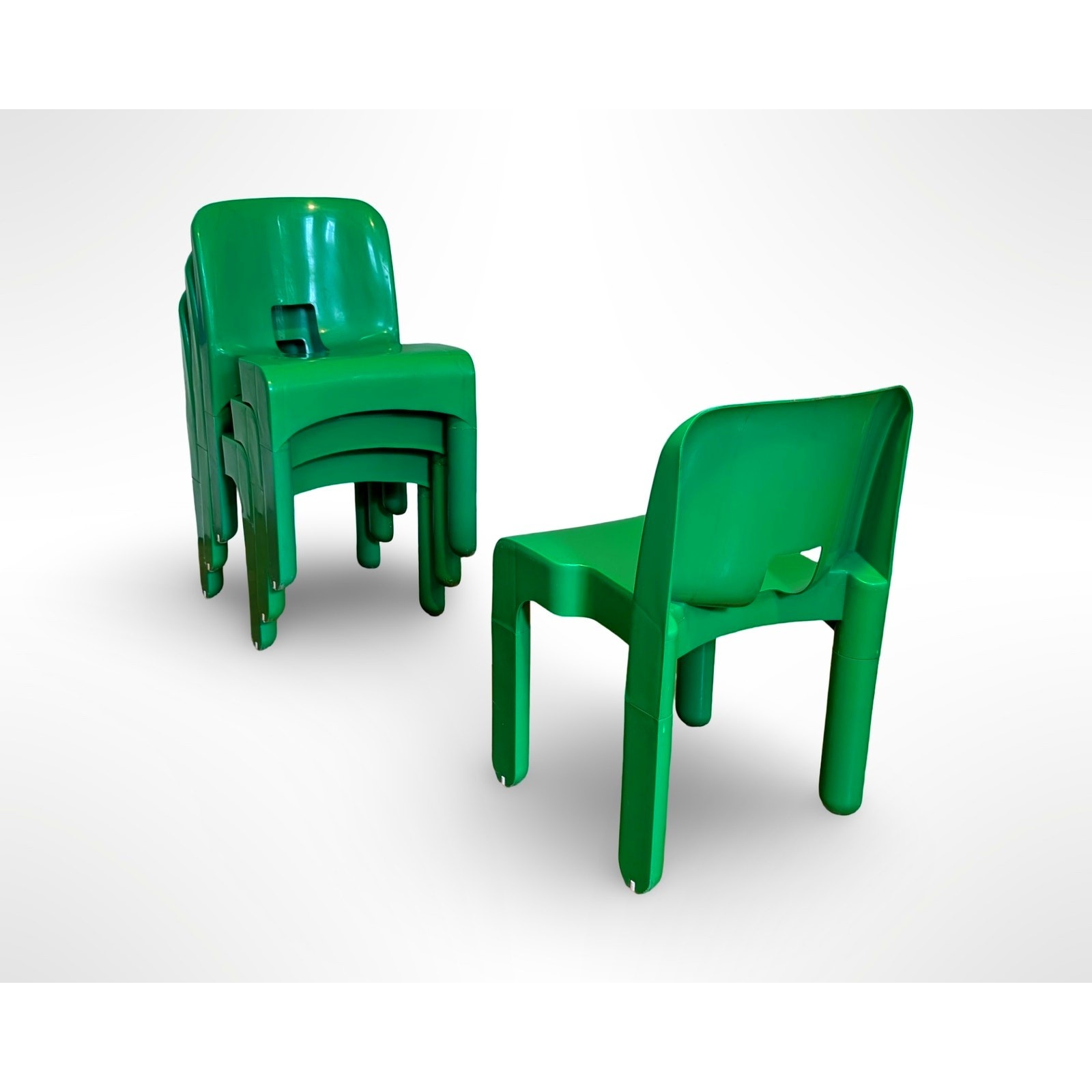 Set of 4 Joe Colombo Universale 4868 Chairs Kartell Mid Century Modern MCM