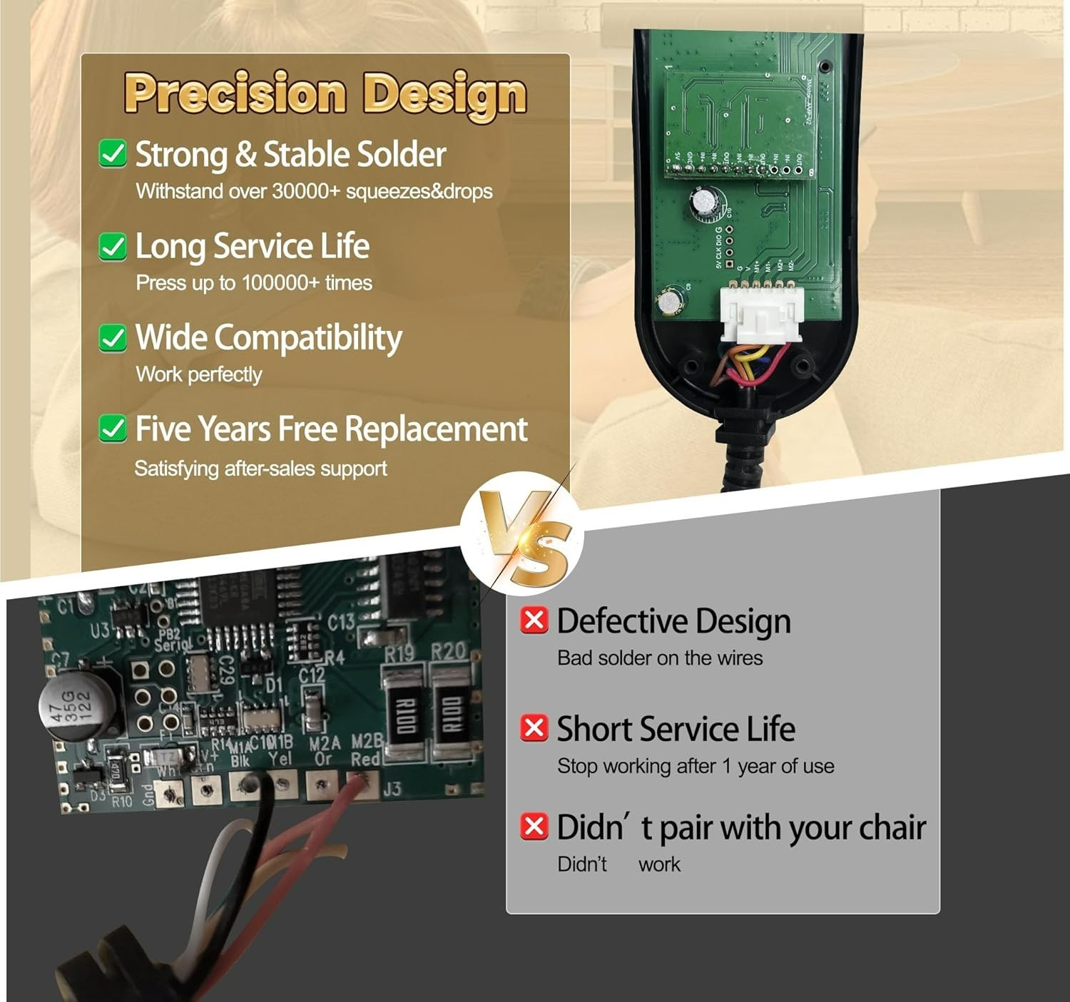 ZKAD-5 5 Pin Lift Chair Remote Control Fit for Golden and Ultra Comfort