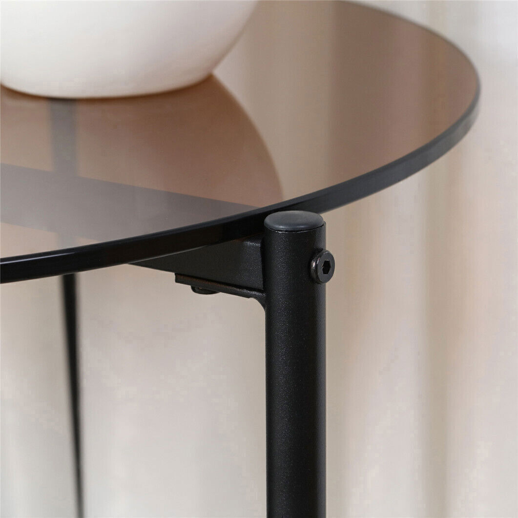 Sophisticated Ash Glass Coffee Table Modern Tables with Solid Steel Novelty Legs