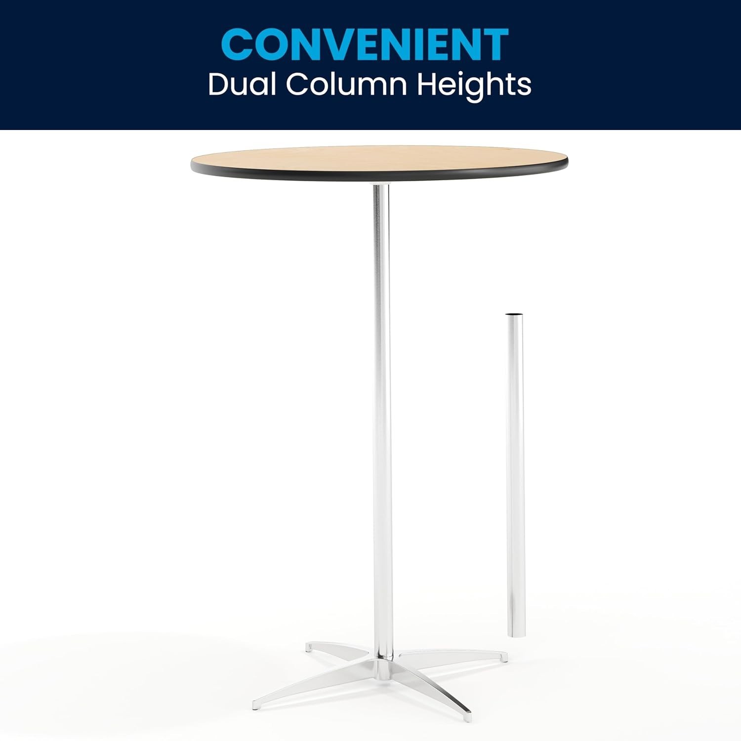Adjustable Cocktail Table 30 Inch Round Wood Table for Events Home Use