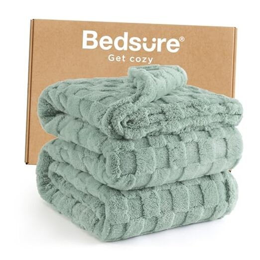 Bedsure GentleSoft Full Size Blankets for Bed – Full (84″ X 90″) 01 Sage Green