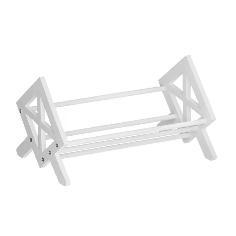 Pure White 15.8 In. X 8.8 In. Wood Modern Desktop Bookshelf Organizer