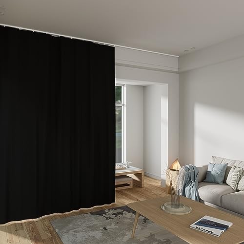 Room Divider Curtains Totalout Privacy Curtain 100″W x 84″L (Pack of 1) Black