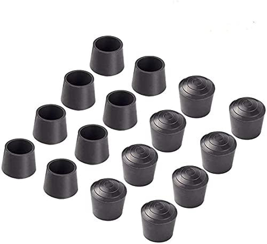 1 Inch Table Chair Rubber Leg Tips Caps, Pack of 16, Black (1 Inch, 16)
