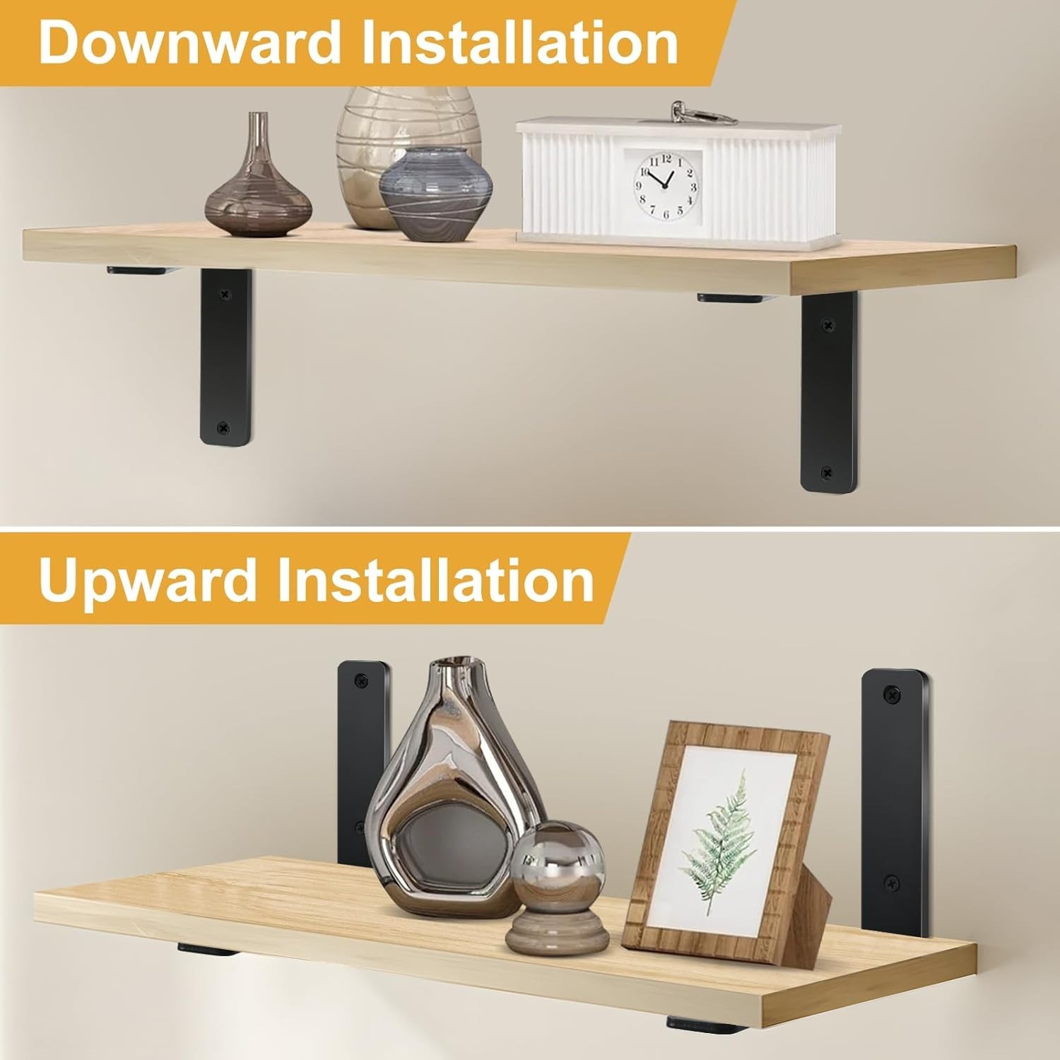 Sturdy 4 Pack L Shelf Brackets – 100lb Capacity, Perfect for Home & Office
