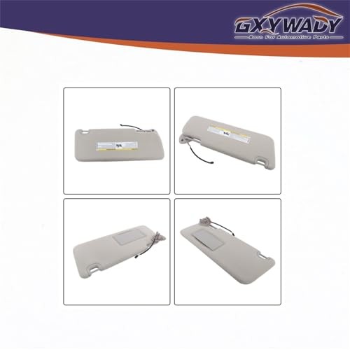 Gray Sun Visor Left Driver Side with Lights and Mirror Replacement for Ram
