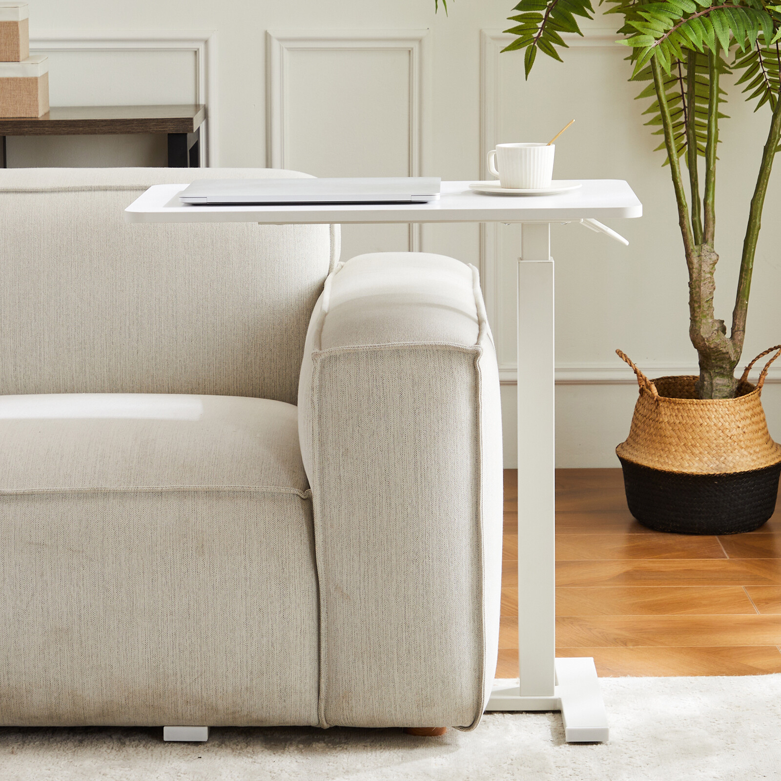 Height Adjustable Bedside Laptop Table with Wheels -Rolling Mobile Standing Desk