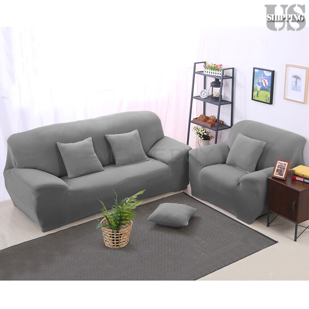 1/2/3/4 Seater Stretch Chair Sofa Cover Slipcover Elastic Couch Protector Cover