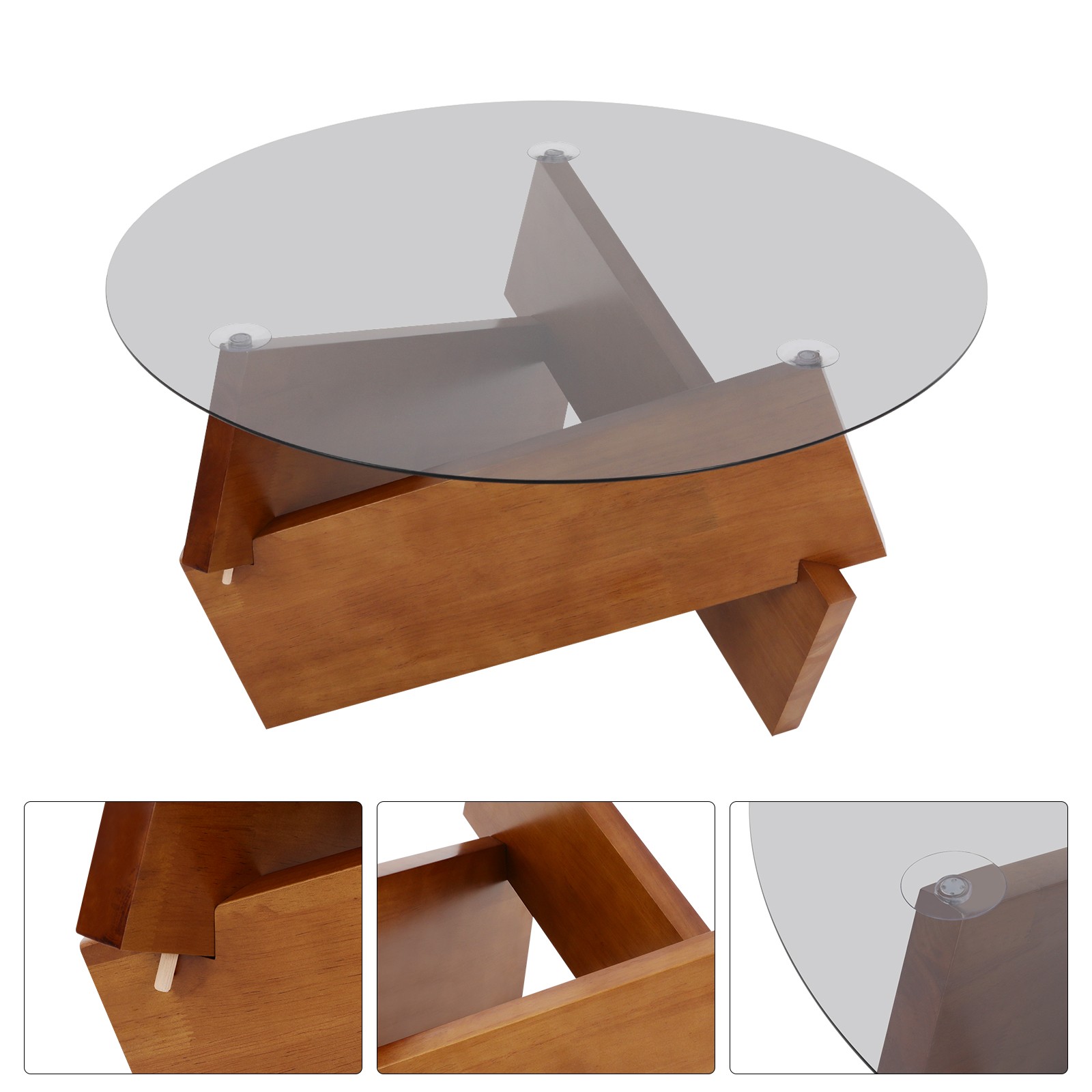 Modern Side Table Side Table with Tempered Glass Top End Table for Living Room