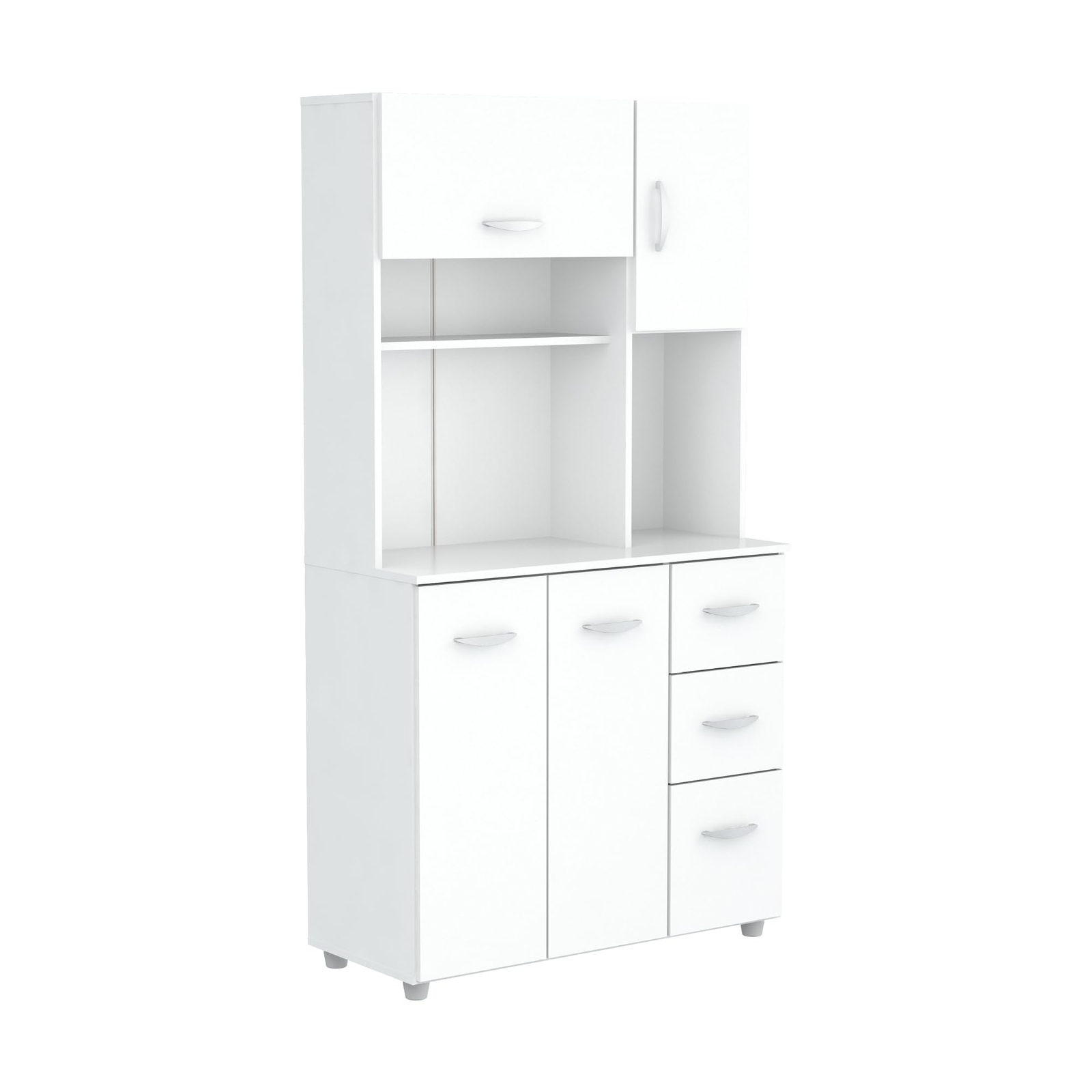 America 4 Door Microwave Storage Cabinet 15.35 X 35.04 X 66.14 White
