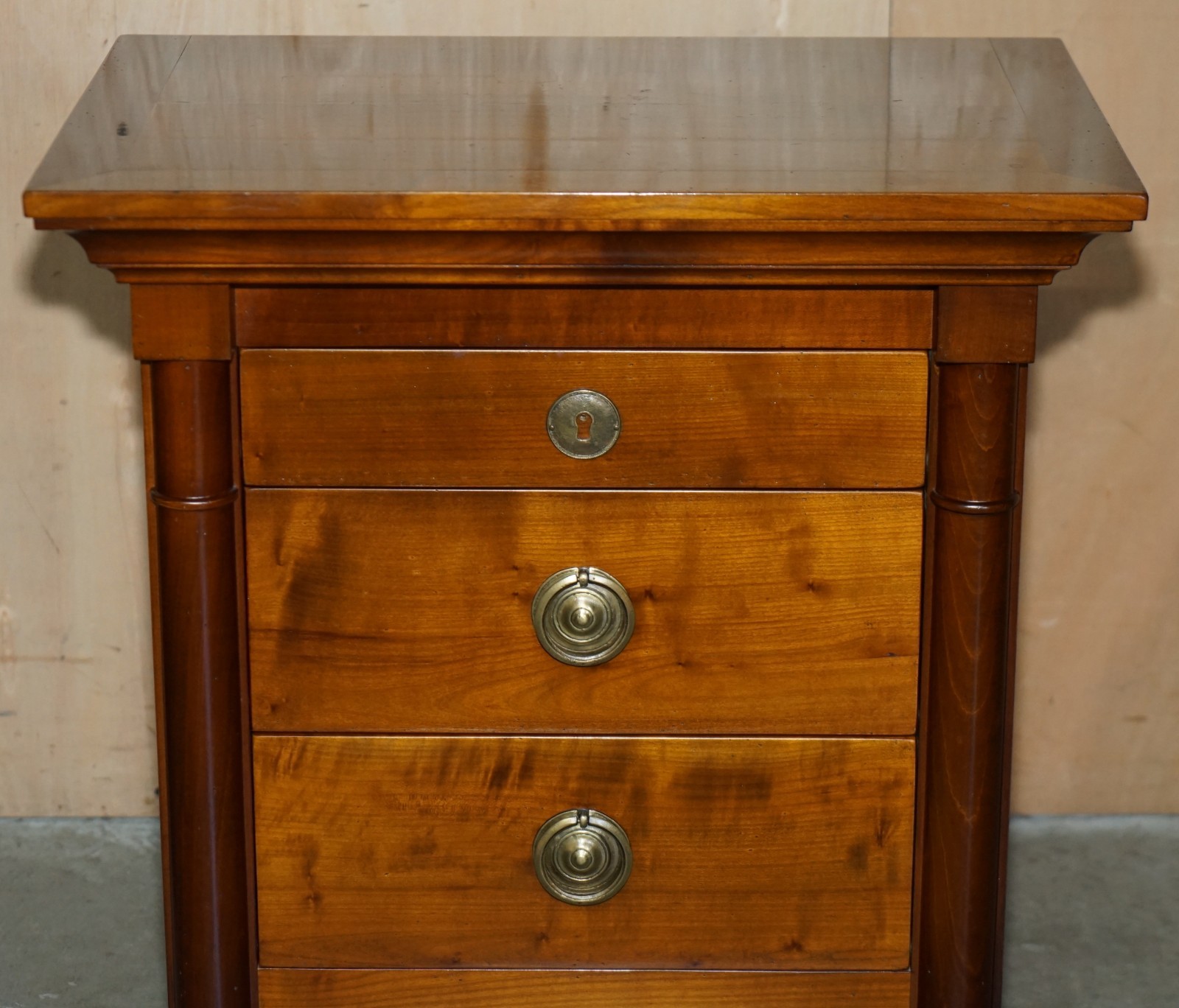 PAIR OF GRANGE FURNITURE PARIS FRANCE CHERRYWOOD NIGHTSTANDS OR LAMP WINE TABLES