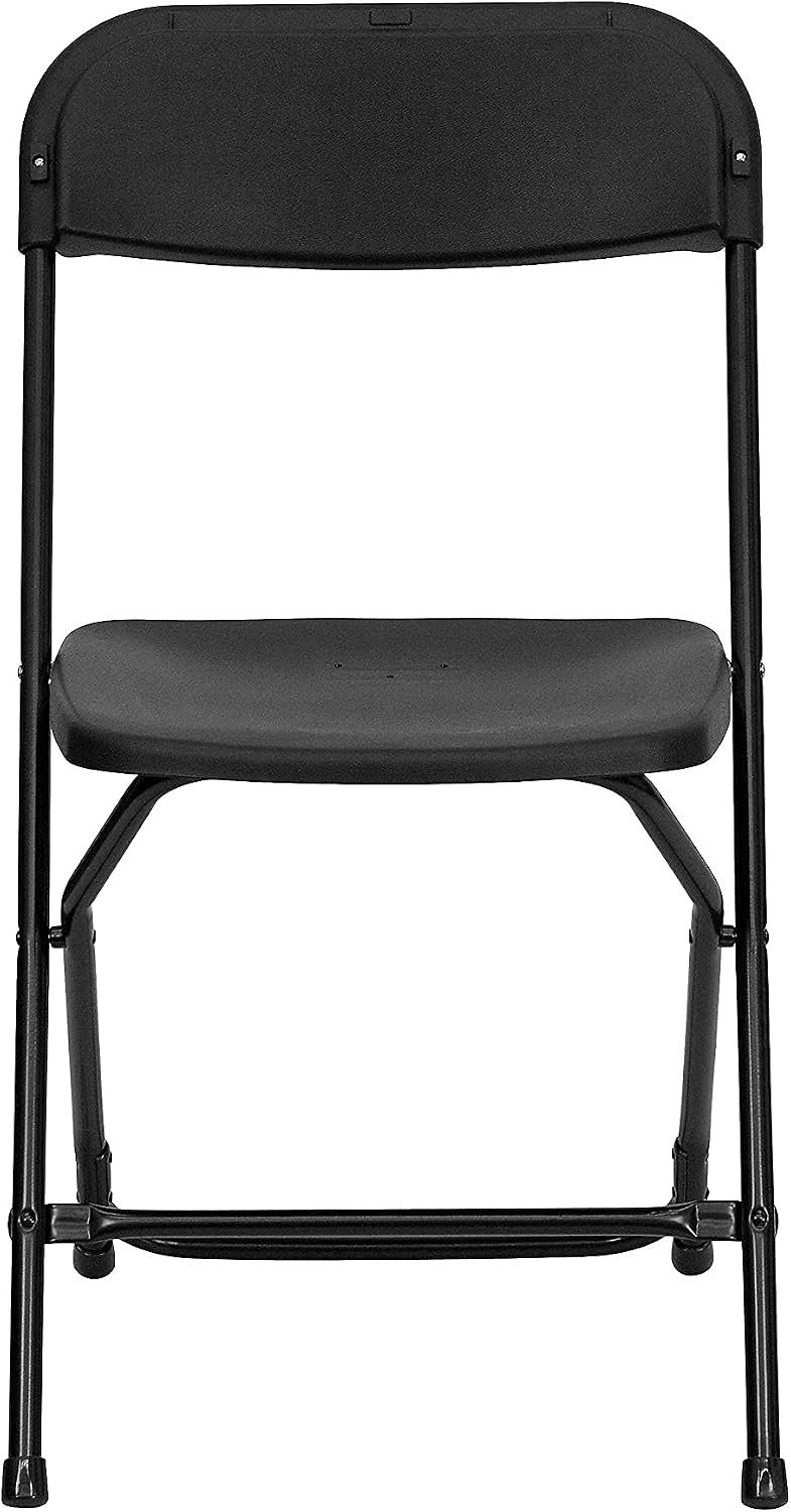 Hercules Series Plastic Folding Chair Black 650LB Weight Capacity Comfortable