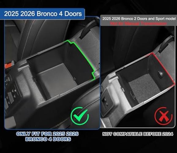 2026 Upgrade Center Console Organizer fit for 2025 2026 Ford Bronco 4 Single