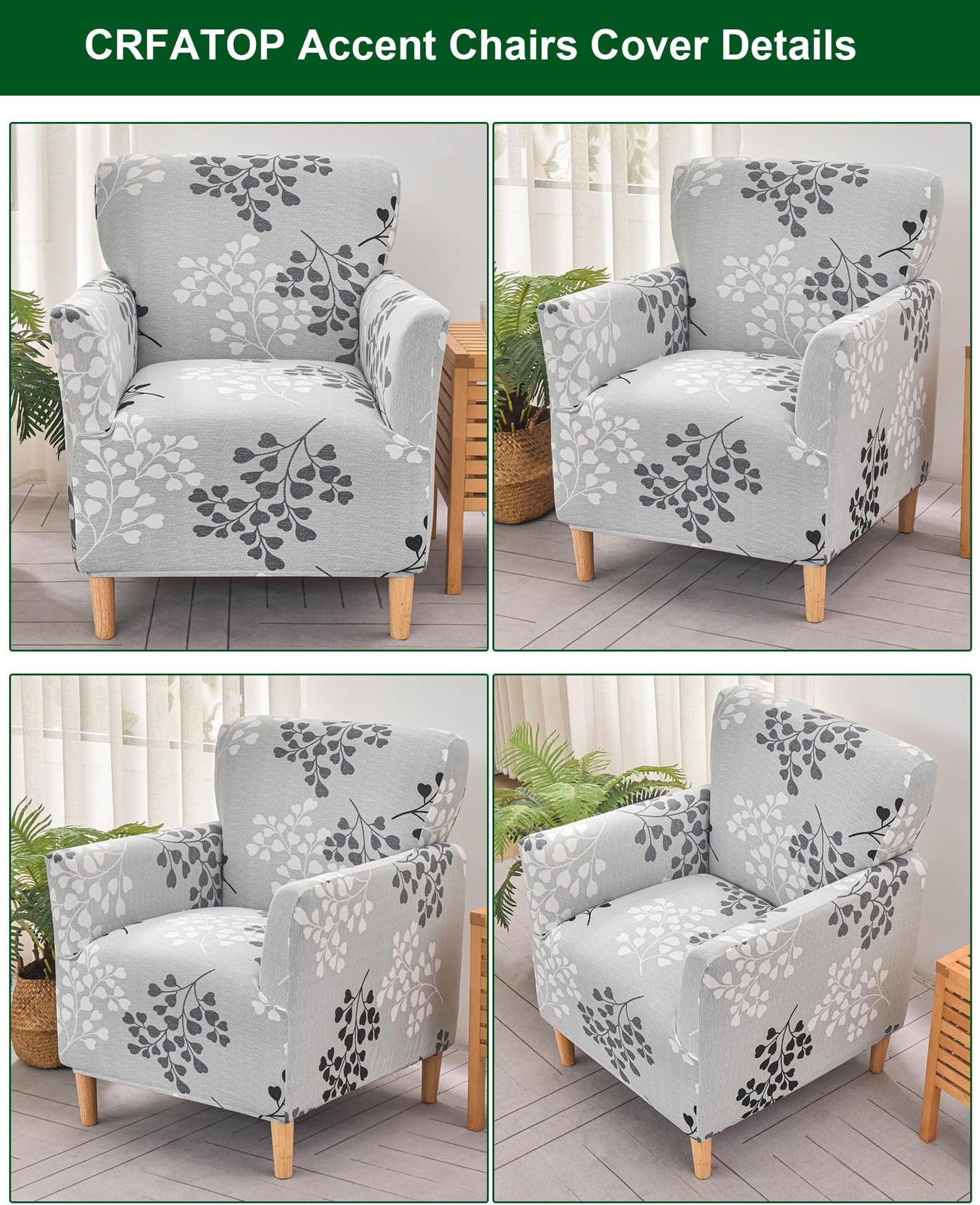 CRFATOP Accent Chair Cover, Stretch Armchair Slipcover for Living Room | Mid …