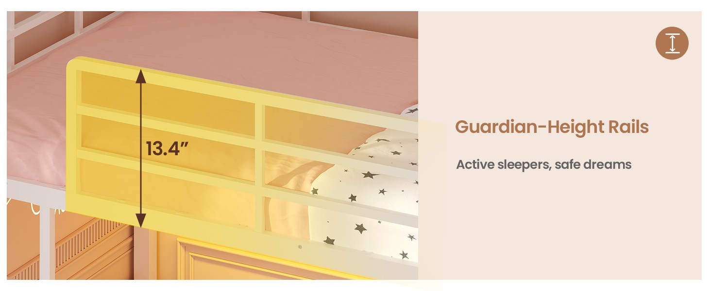 Low Bunk Bed Twin Size with Bookshelf, Toy Organizer & Storage Drawers, Metal