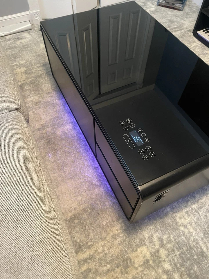 SOBRO Large SMART Black Coffee Table Refrigerator Bluetooth Speakers USB – USED