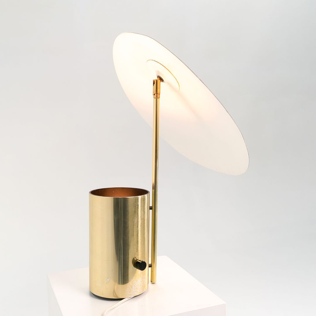 1977 George Nelson Koch & Lowy Half-Nelson Reflector Table / Desk Lamp in Brass