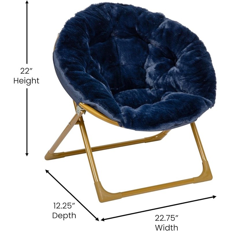 Foldable Steel Frame Chair Space Saving Portable Seating Easy Care Living Room