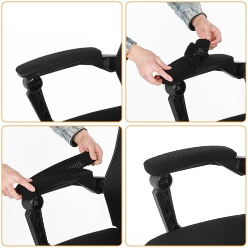 2PCS Office Chair Arm Covers Polyester Removable Machine Washable Pad Elastic 11