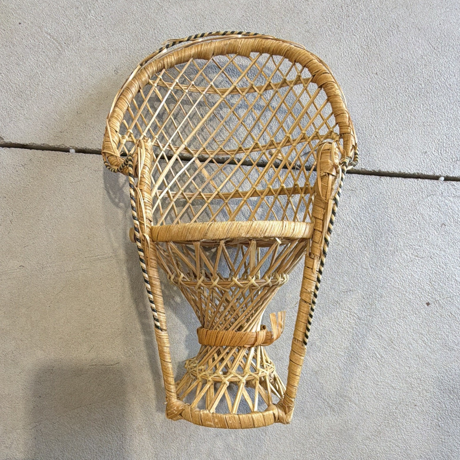 Natural Rattan Wicker Accent Chair, Armless Woven Cane Style