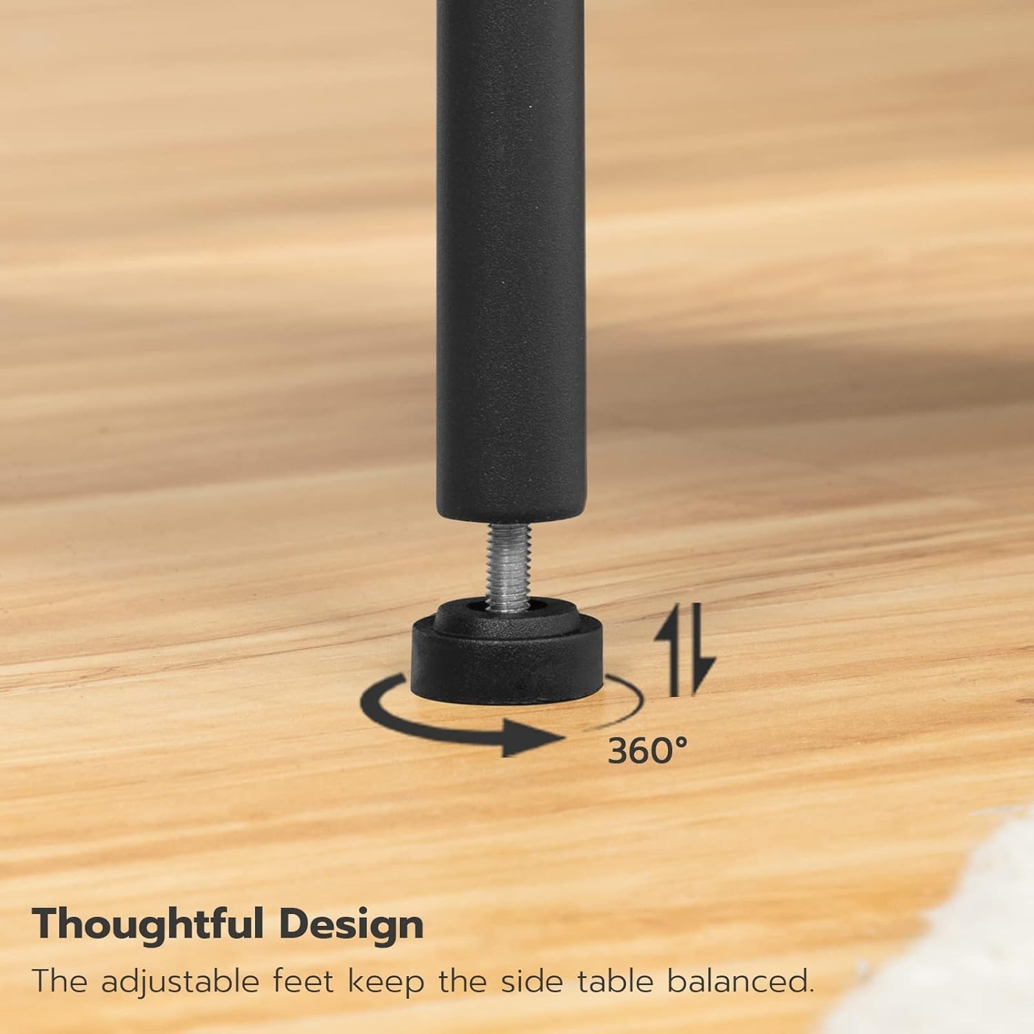 Chic Rustic Brown Side Table with USB and AC Charging Station – Compact Design