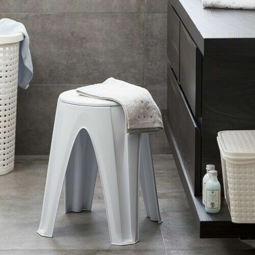 BAMA MULTIPURPOSE STOOL “ROUND” ROTATING SEAT WHITE STRAW DECORATION HOME