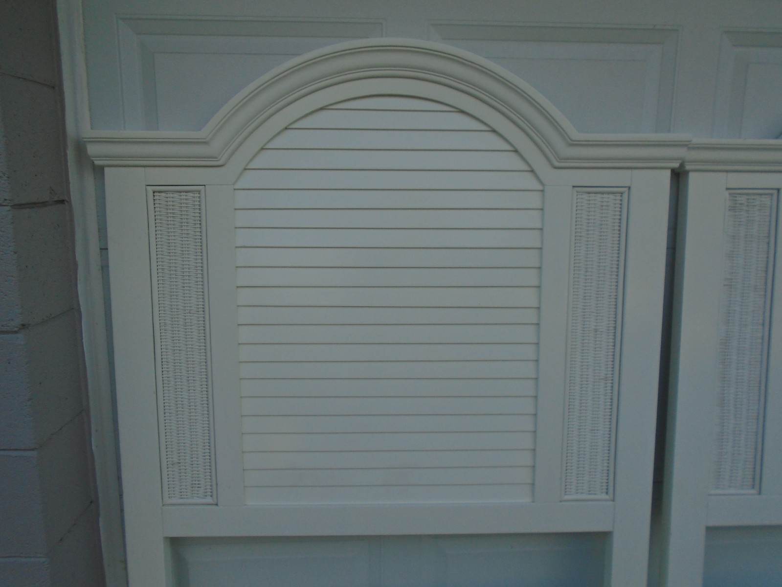 Pair Shutter Twin Size Headboards Louver Coastal Wicker 2 Beach West Indies Boho