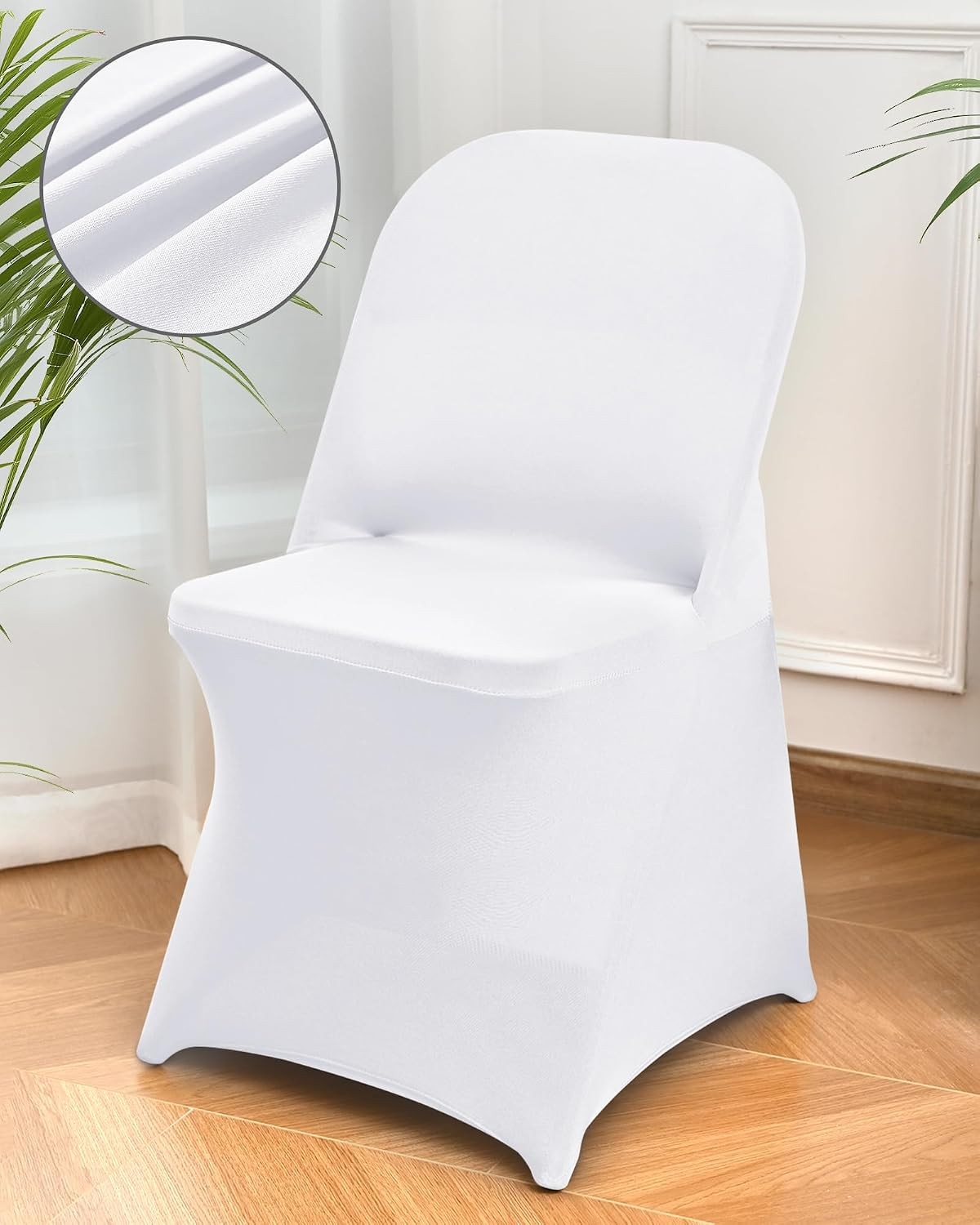 1 Pack White Spandex Stretch Folding Chair Covers for Wedding Party,Universal