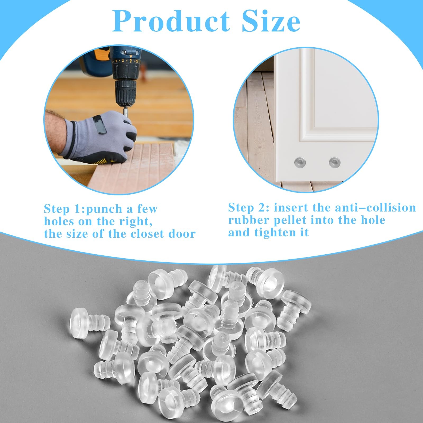 100Pcs 5mm Glass Table Top Bumpers with Stem 3/16 Inch Clear Rubber Grippers …