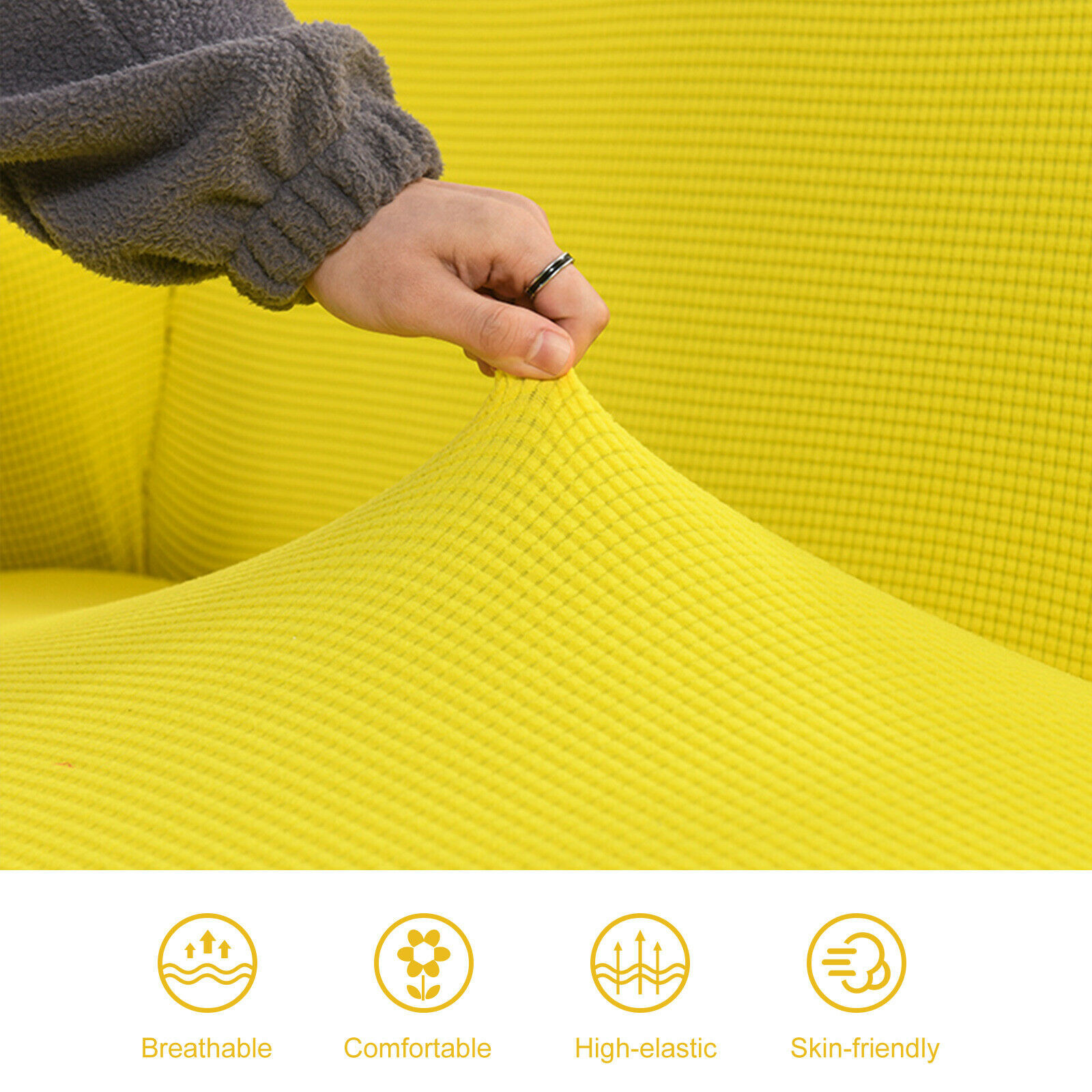 Stretch Sofa Cover Slipcover Couch Sofa Solid Color Elastic Protector Slipcovers