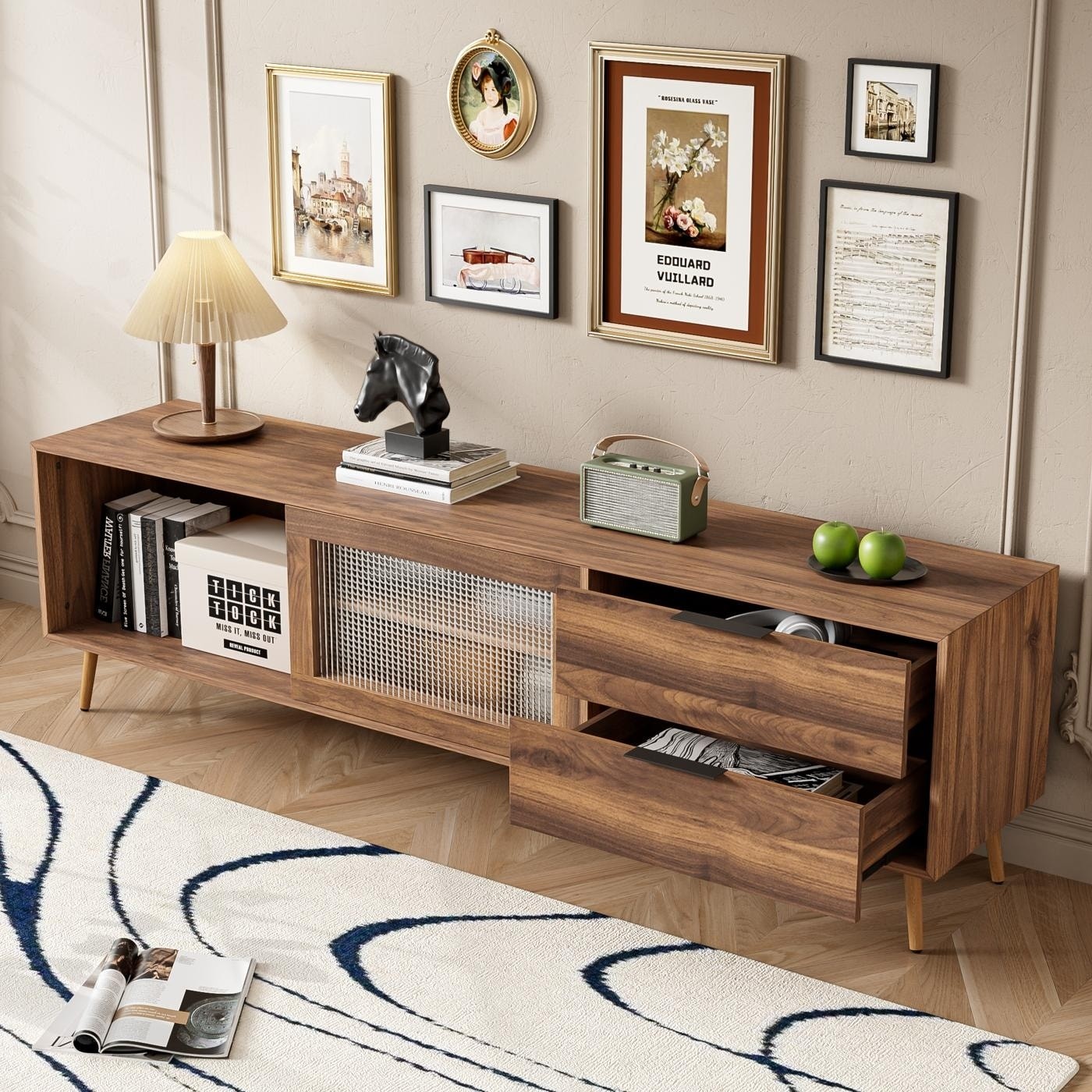 70 in with Glass Doors TV Stand for TVs up to 75 in – n/a