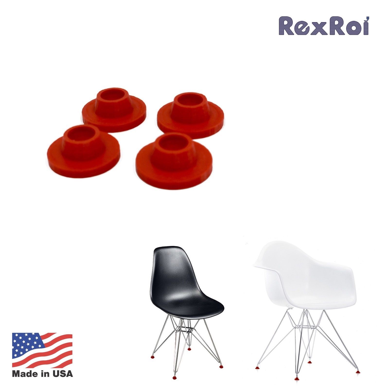 4+1 Chair Glides Replacement of Eames Eiffel Style Furniture Feet