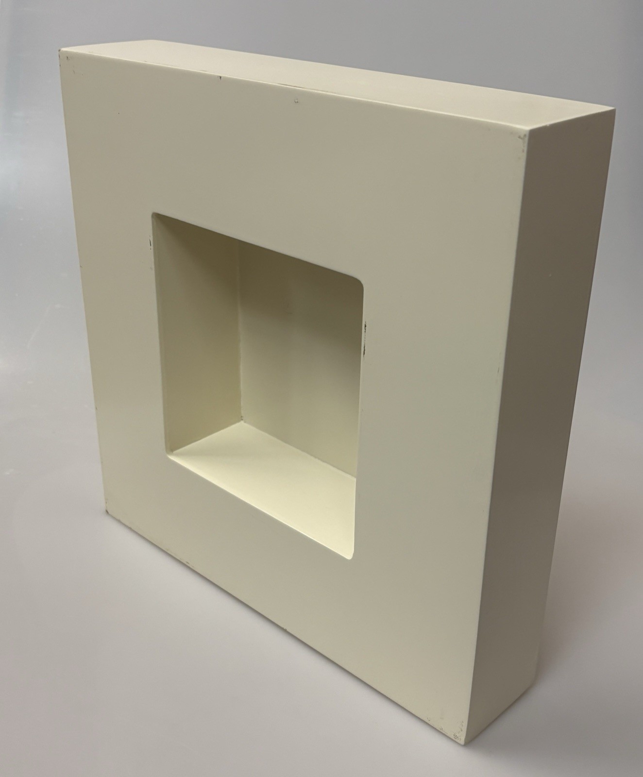 VTG Off White Floating Display Shelf Shadow Box Wall Accent 11.75×11.75×2.5