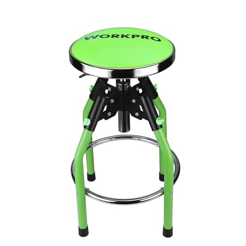 WORKPRO Hydraulic Shop Stool Green 330lb 29-33.86in